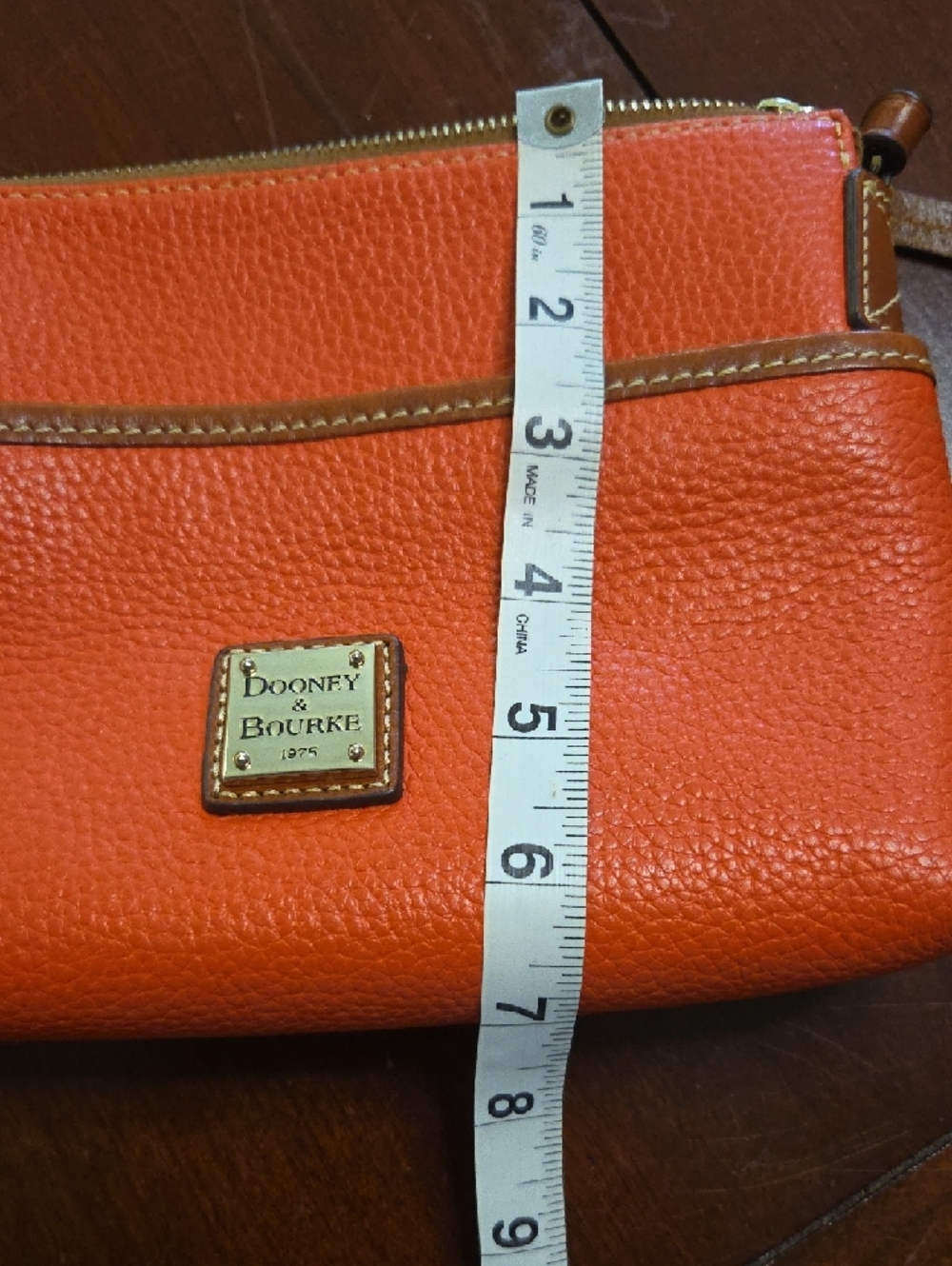 Dooney & Bourke Orange Pebbled Leather Cross Body - Picture 2 of 8